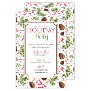 Christmas Invitations, Pinecones and Berries, Roseanne Beck